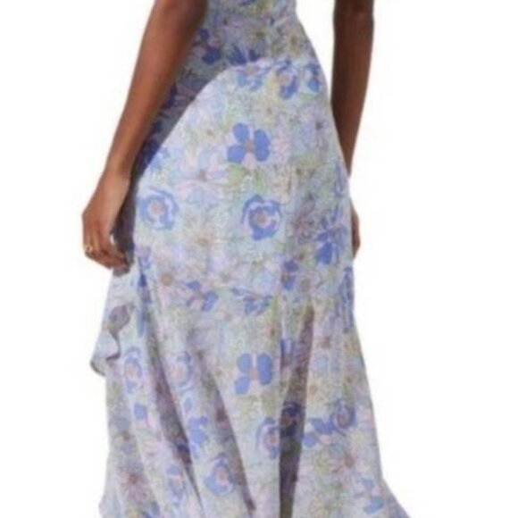 ASTR THE LABEL Bow Ruffle Bustier Dress ~ Pink Purple Floral Print SMALL - Picture 4 of 5